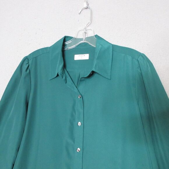 Untuckit Top Shirt 4 Green Button Up Francine Long Sleeve Career Timeless - Picture 2 of 12